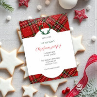 Deer Antlers Rustic Red Tartan Pattern