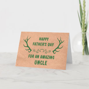 Deer Antlers Uncle Happy Father's Day Card