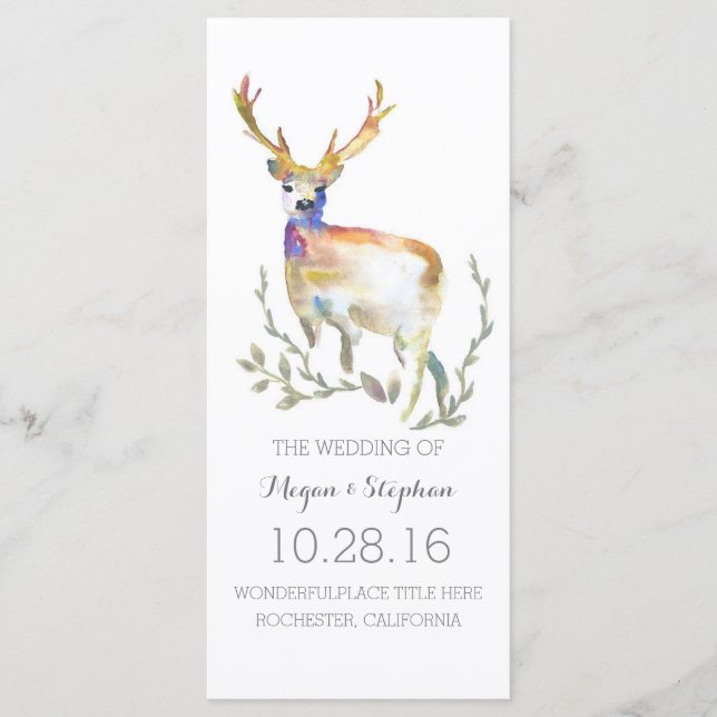 Deer Antlers Wedding Programs Programme (Front)