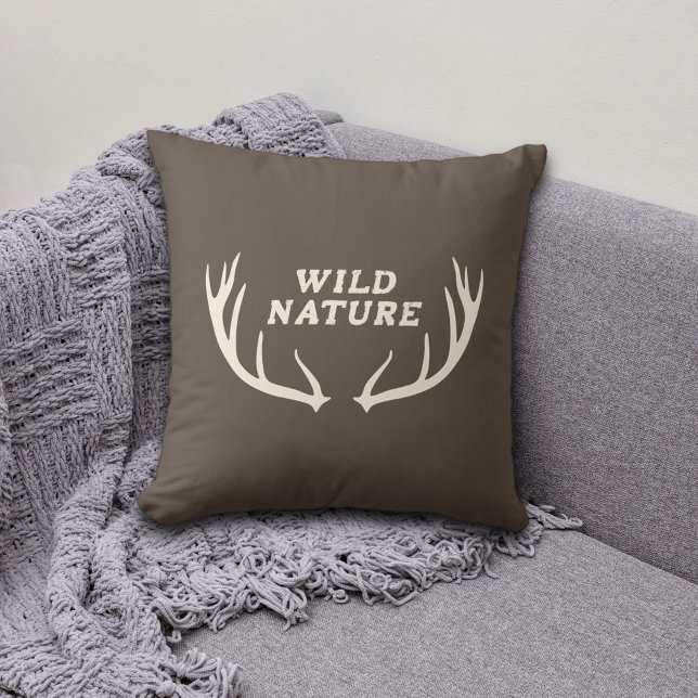 Deer Antlers & Wild Nature Cushion (Deer Antlers & Wild Nature Pillow)