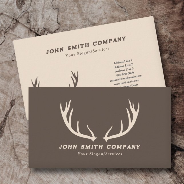 Deer Antlers & Wilderness Business Card (Deer Antlers & Wilderness Business Card)