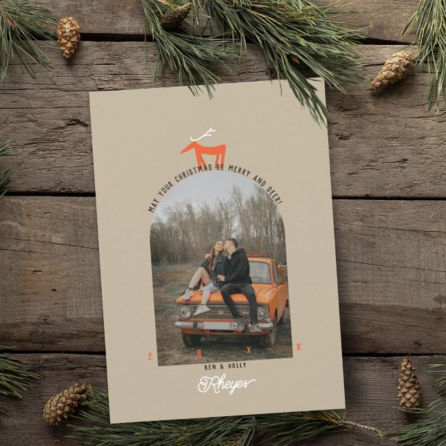 Deer & Arch Photo Christmas Card (Creator Uploaded)