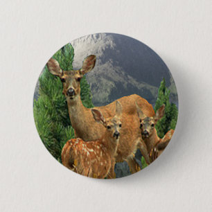 Deer Art 6 Cm Round Badge