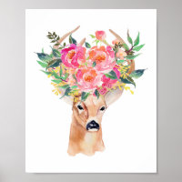 Deer art print, Bohemian wall art, Boho Decor