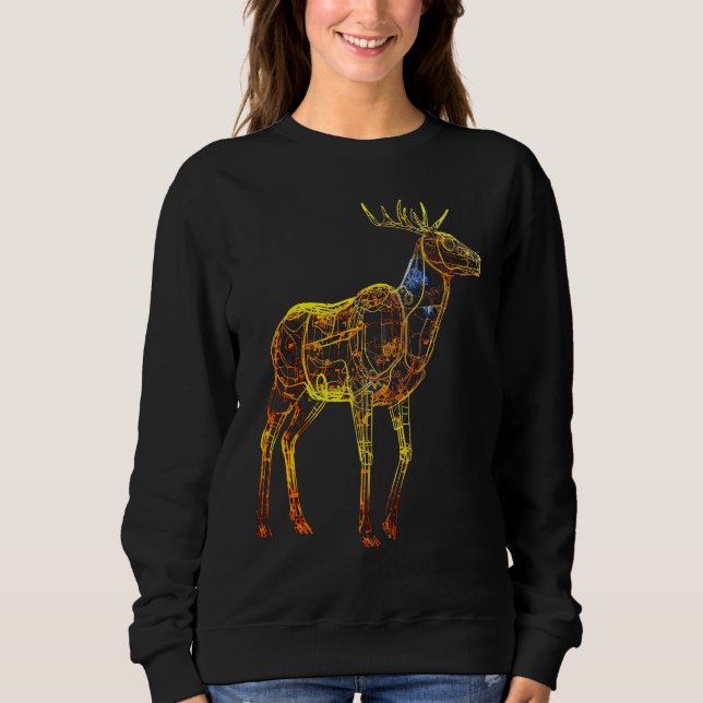 Deer artwork motif  animal deer sweatshirt (Front)
