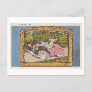 Deer as Hunter Funny Vintage Postcard