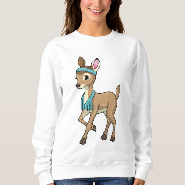 Deer at Fitness with Towel Sweatshirt (Front)