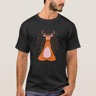 Deer at yoga for meditation and mindfulness T-Shirt