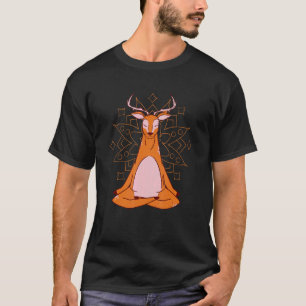 Deer at yoga for meditation and mindfulness T-Shirt