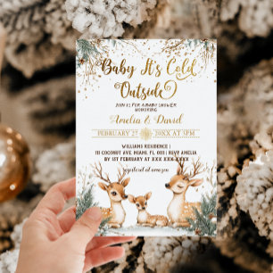 Deer Baby It's Cold Outside Baby Shower Invitation