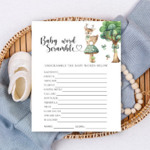 Deer baby shower - Baby Word Scramble Game