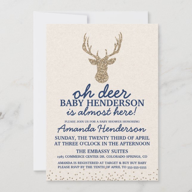 Deer Baby Shower Invitation (Front)
