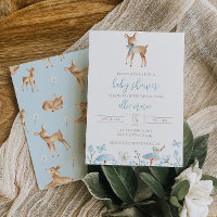 Deer Baby Shower Invitation Baby Boy Invite