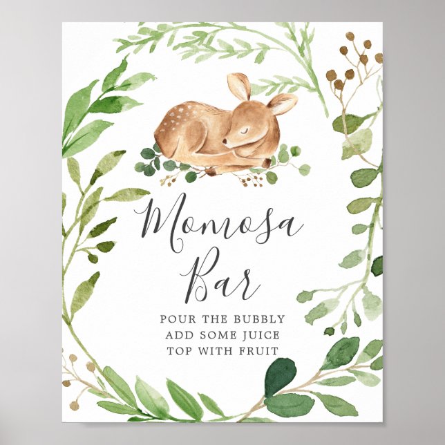 Deer Baby Shower Mimosa Bar Sign (Front)