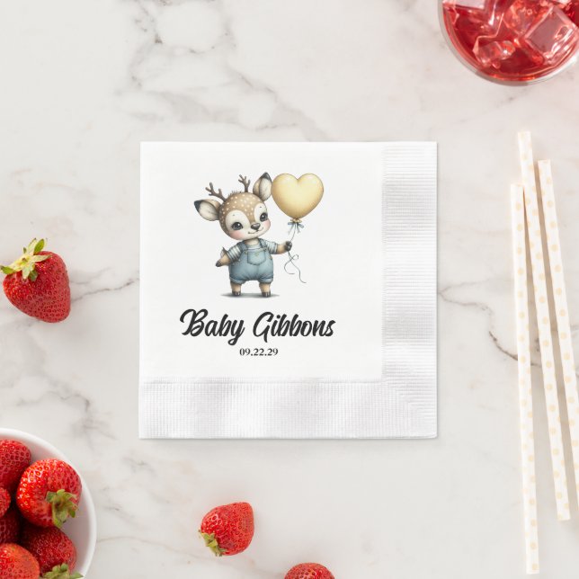 Deer Baby Shower Napkin (Insitu)