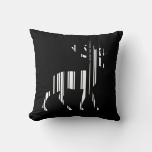 DEER BAR CODE Stag Barcode Pattern Design Cushion