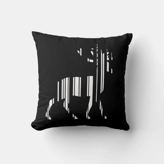 DEER BAR CODE Stag Barcode Pattern Design Cushion (Front)