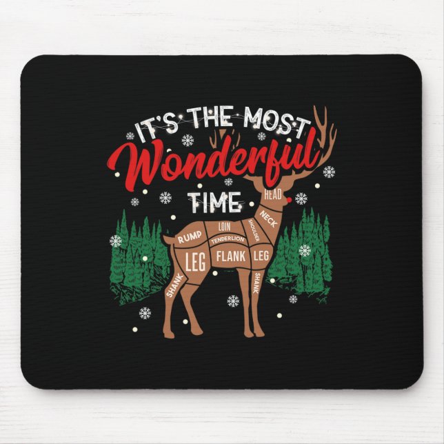 Deer Bbq Funny Grilling Bbq Pitmaster Christmas Rb Mouse Pad (Front)