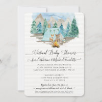 Deer Bear Watercolor Forest Virtual Baby Shower