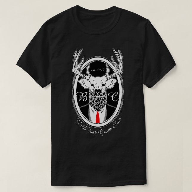 Deer Beard Suit BLK T-Shirt (Design Front)