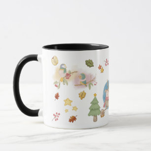 Deer, Bird, Rabbit, And Snowman On Holiday Season Mug