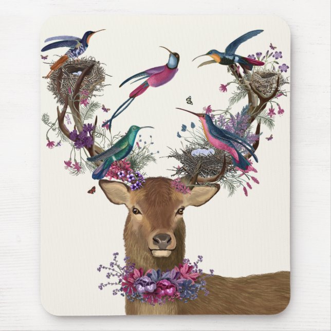 Deer Birdkeeper, Tropical Bird Nests Mouse Pad (Front)