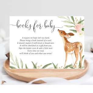 Deer book request girl baby shower book insert