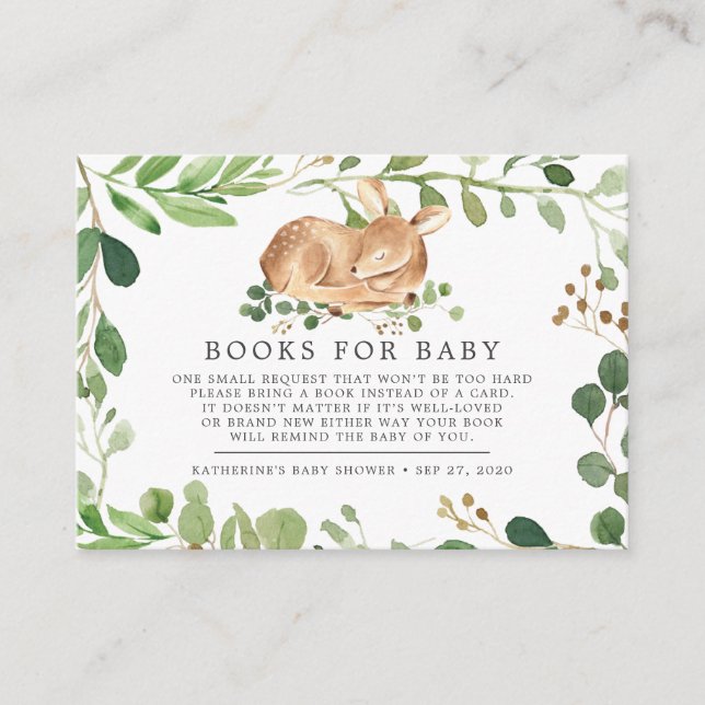 Deer Books For Baby Baby Shower Card (Front)