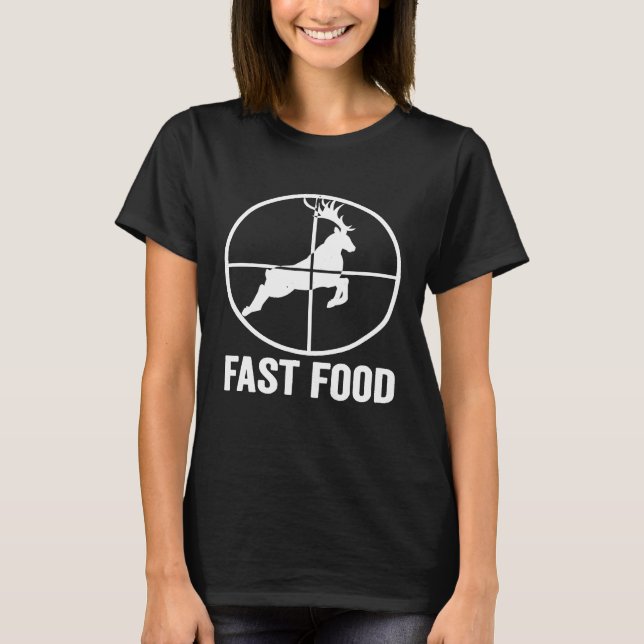 Deer Bow Hunting Tee Fast Food Fun Hunter Christma (Front)