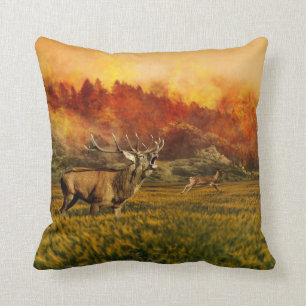 Deer buck Autumn decor pillow