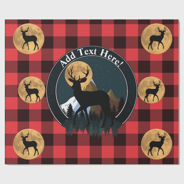 Deer Buck Full Moon Wrapping Paper (Flat)