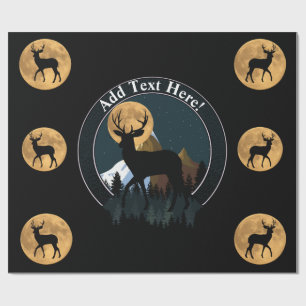 Deer Buck Full Moon Wrapping Paper