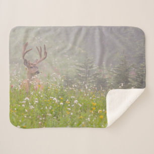Deer Buck   Mount Rainier National Park Sherpa Blanket