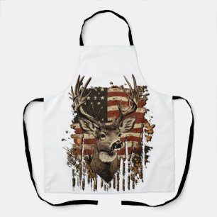 Deer, Buck Season USA Flag Apron