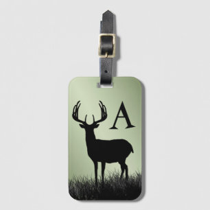 Deer Buck Stag Monogram Luggage Tag