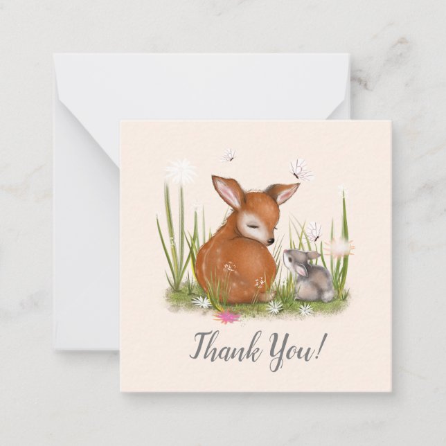 Deer Bunny Butterfly Card (Front)