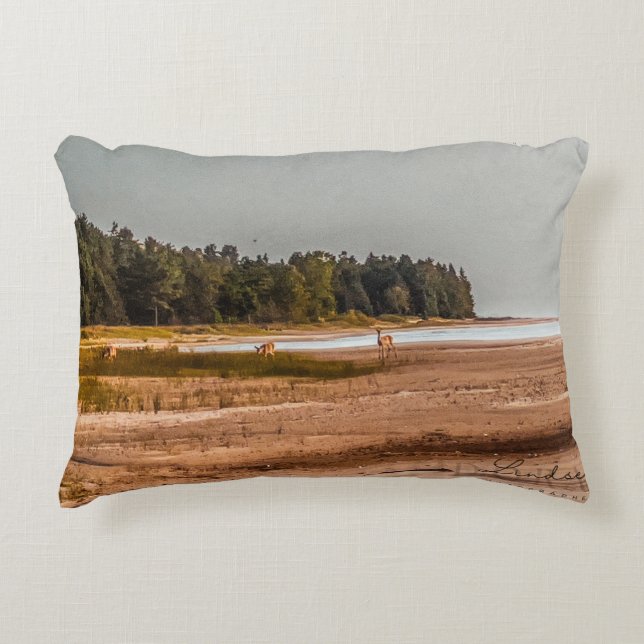 Deer by the Lake Decorative Cushion (Front)