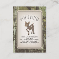 Deer Camouflage Baby Shower Diaper Raffle