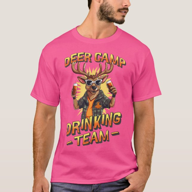 Deer Camp Drinking Team - Funny Hunting T-Shirt (Front)