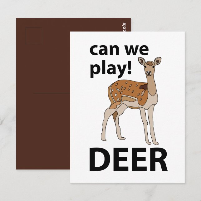 Deer Can We Play Cute Deer Postcard (Front/Back)