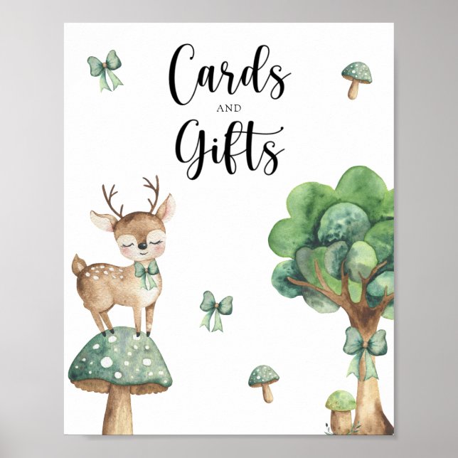 deer - cards and gifts baby shower poster (Front)