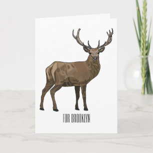 Deer cartoon illustration card