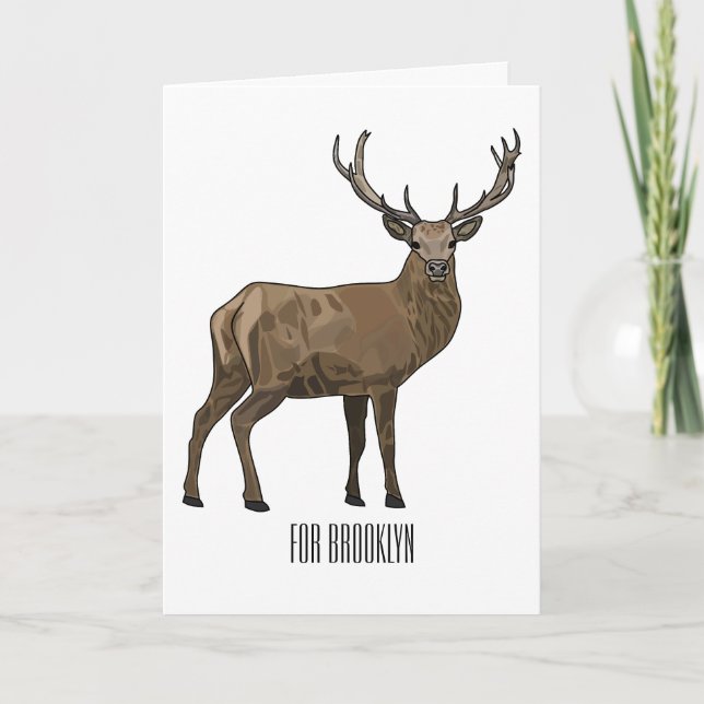 Deer cartoon illustration card (Front)