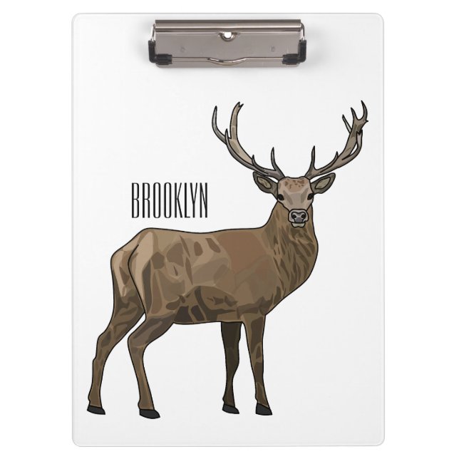Deer cartoon illustration clipboard (Front)