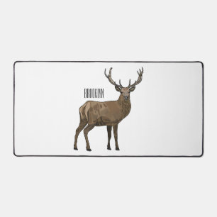 Deer cartoon illustration desk mat