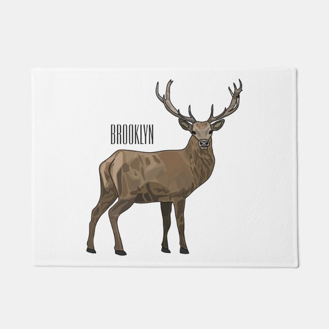 Deer cartoon illustration doormat (Front)