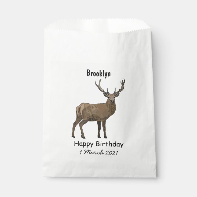 Deer cartoon illustration favour bags (Front)