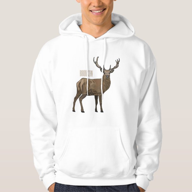 Deer cartoon illustration hoodie (Front)