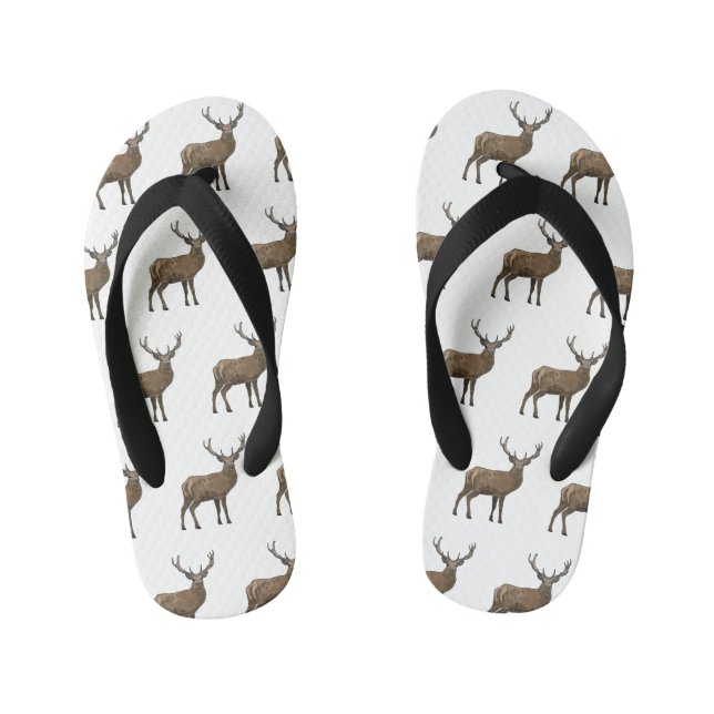 Deer cartoon illustration kid's jandals (Footbed)