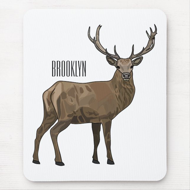 Deer cartoon illustration mouse pad (Front)